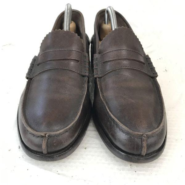 Saxone England Vintage Coin Loafer 7 25.5 Brown Business Dress Shoes(USED)