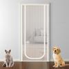 Reinforced Mesh Screen Zipper Closure Keep Pet Cat In&Out Door Curtain Anti-mosquito for Living Room Bedroom Kitchen