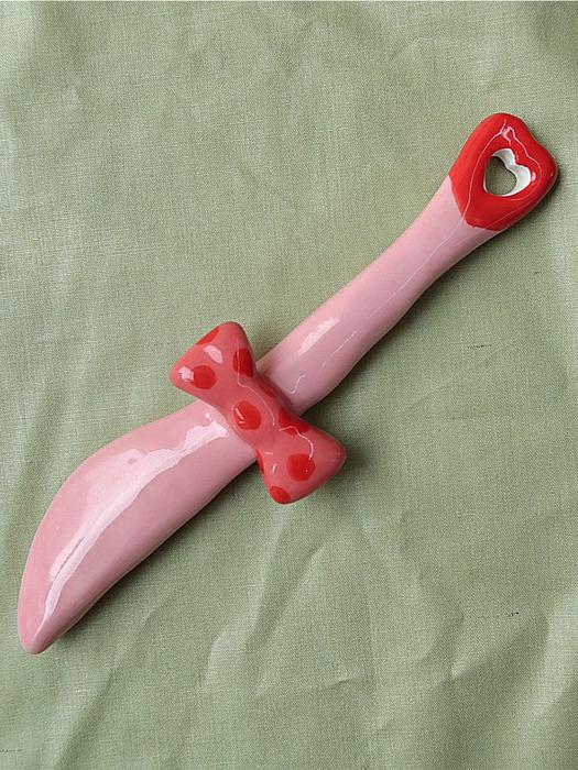 Керамический нож для масла Deulkkot с розовой лентой Pink Ribbon Butter Knife