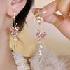 Sweet and Exquisite Zircon Diamond-set Beaded Fringed Romantic Earrings, Stud Earrings, Ear Pendants