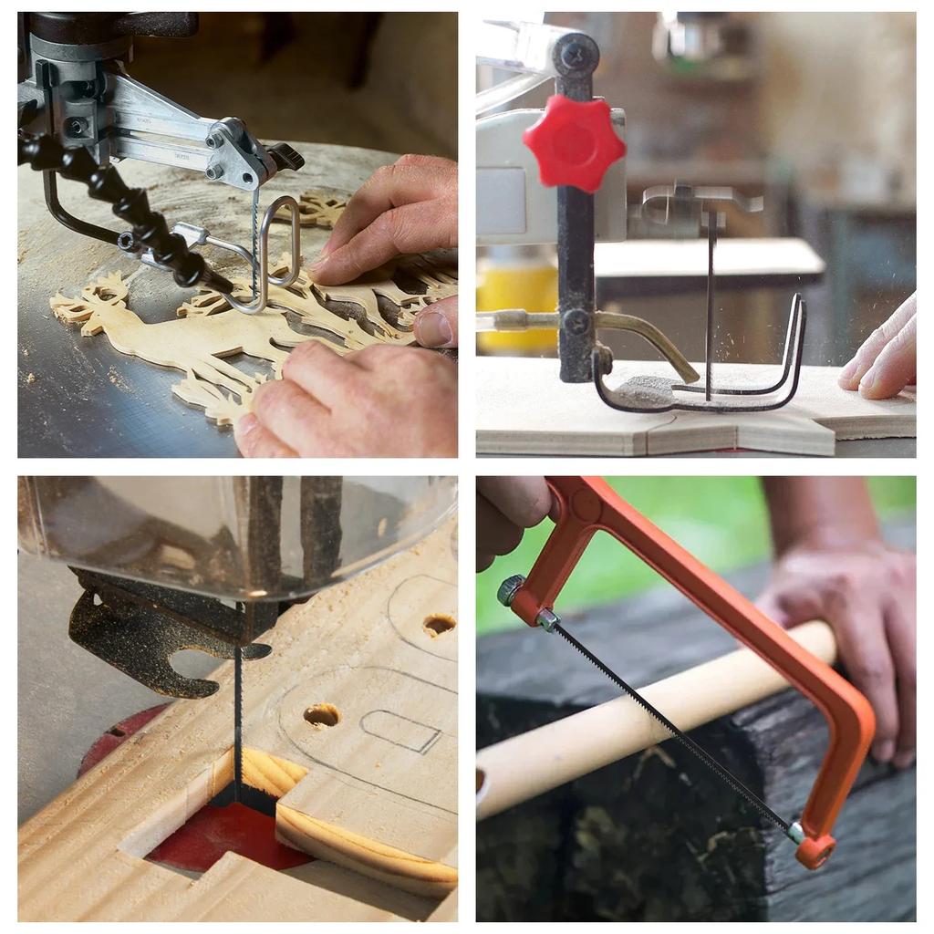 50Pcs Scroll Saw Blade Pin End Compatible with SK5 High Carbon Steel 5inch Woodworking Metal Cutting Scroll Saw Blade Tools