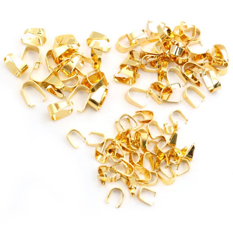 100 Pcs Stainless Steel Melon Seed Clasp Pendant Necklace Jewelry Accessories