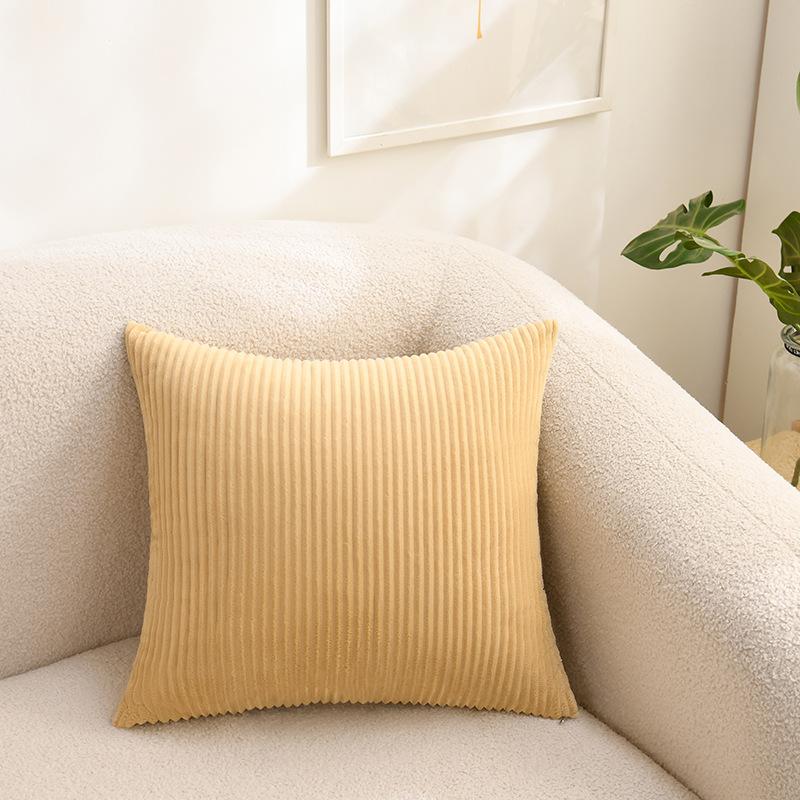 Double-Sided Texture Corduroy Striped Throw Pillow Covers, Modern Aesthetic Pillowcases Vintage Cushion Covers for Living Room Bedroom Sofa