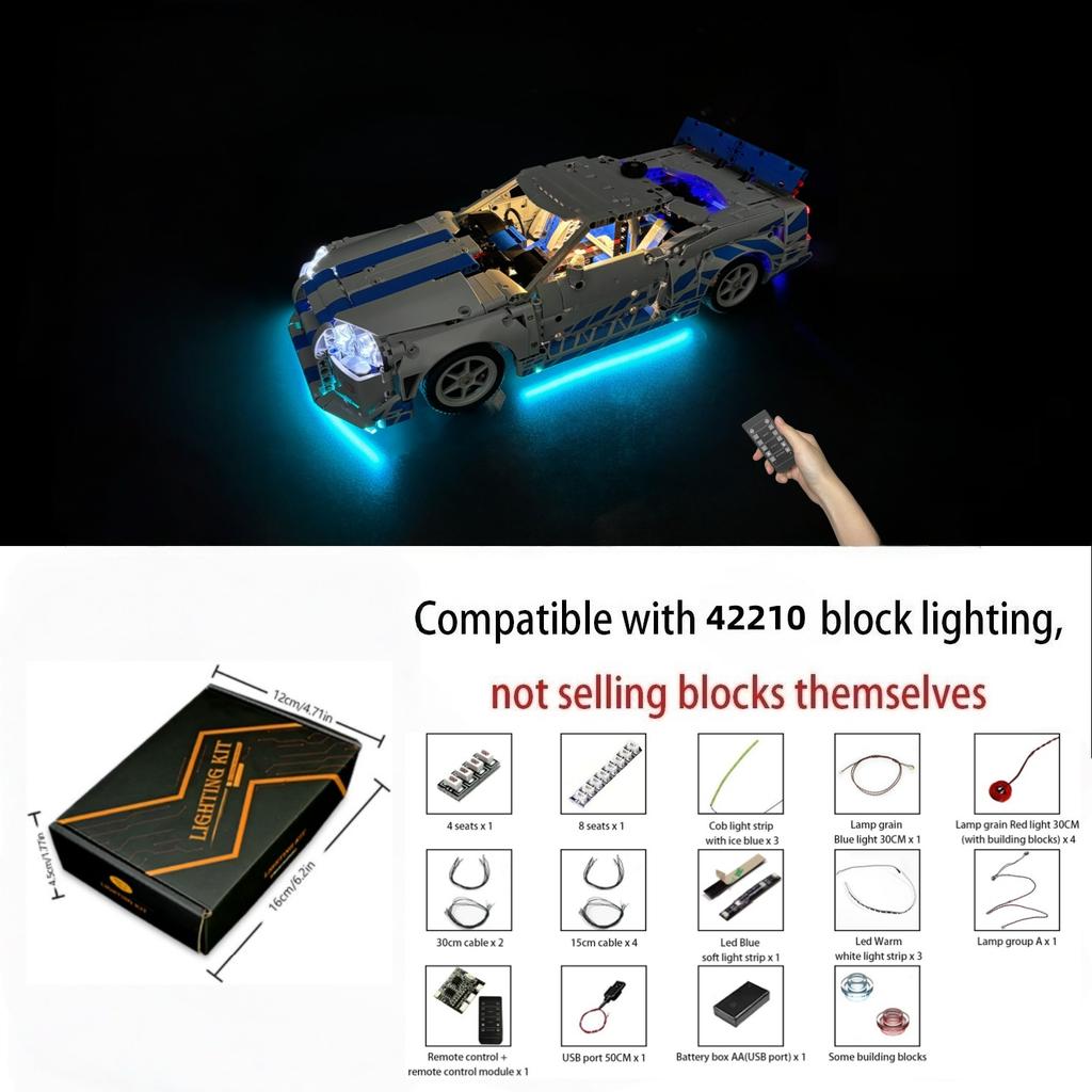 LYBMTWF LED Lighting Kit Compatible with Lego 42210 2 Fast 2 Furious Nissan Skyline GT-R (R34) Car(NOT Include Model Bricks)