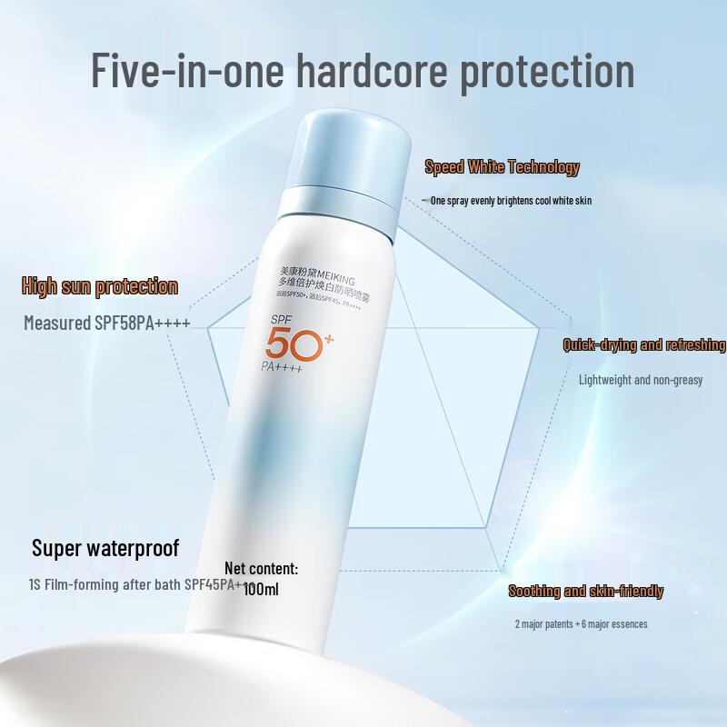 Meiking SPF50+ PA++++ Whitening Sunscreen Spray