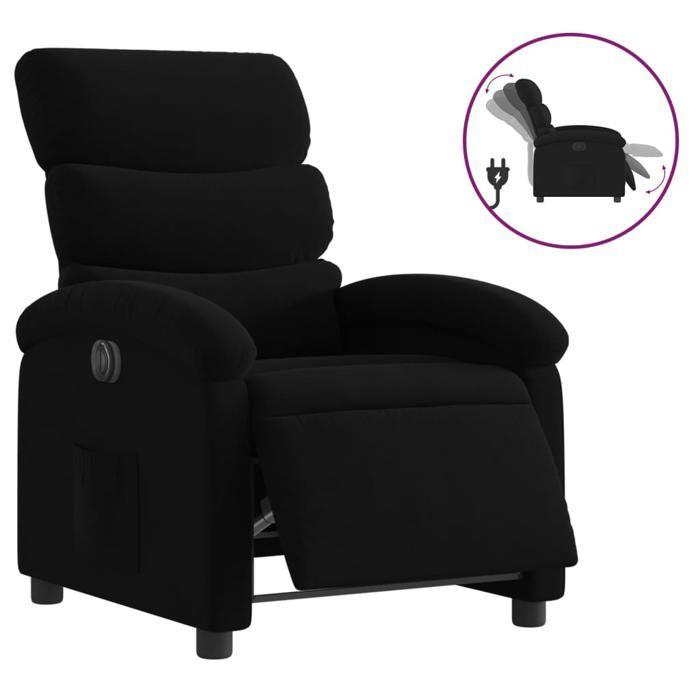 VidaXL Electric Recliner Black Fabric, Electric Chair for Elderly People, Recliner Chair, Armchair, 3203956
