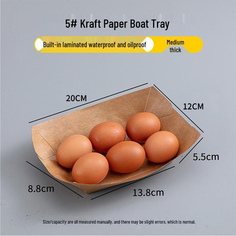 Kraft Paper Disposable Lunch Box - Rectangular Takeaway Box for Fried Chicken, Steak, BBQ, Snacks, and Meals