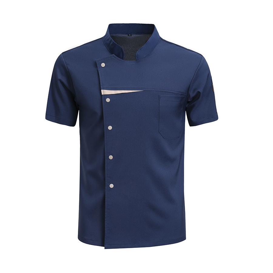 Professional Chef Shirts for Hotel Restaurant Short Sleeve Jacket Kitchen Baking Uniforms Men Women