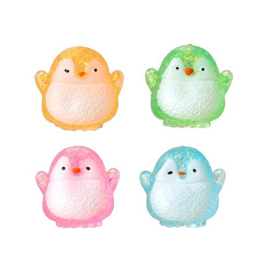 Quetschspielzeug durchscheinendes Glitzerpulver weich langsamer Rückprall Spielzeug niedliche Pinguinform Quetschball tragbar sicher Stressabbau Spielzeug