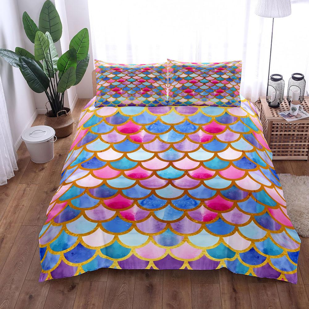 

Комплект постельного белья с рисунком «Весы русалки» King Queen Double Full Twin Single Size EU single(135x200cm)