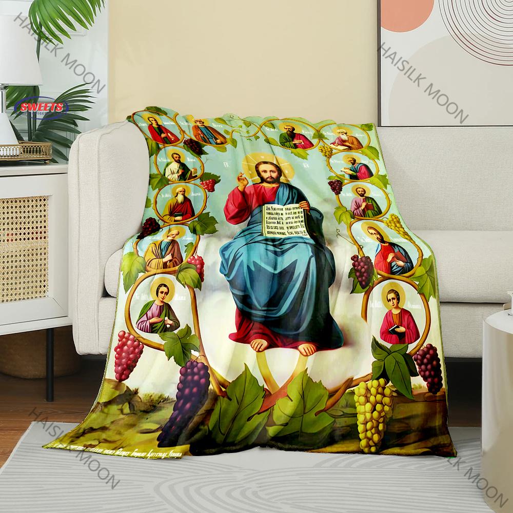 Multi-Size Jesus and The Twelve Apostles Throw Blanket - Warm Gifts for Women, Men, Girls, Super Soft Fluffy Next Day Shipping