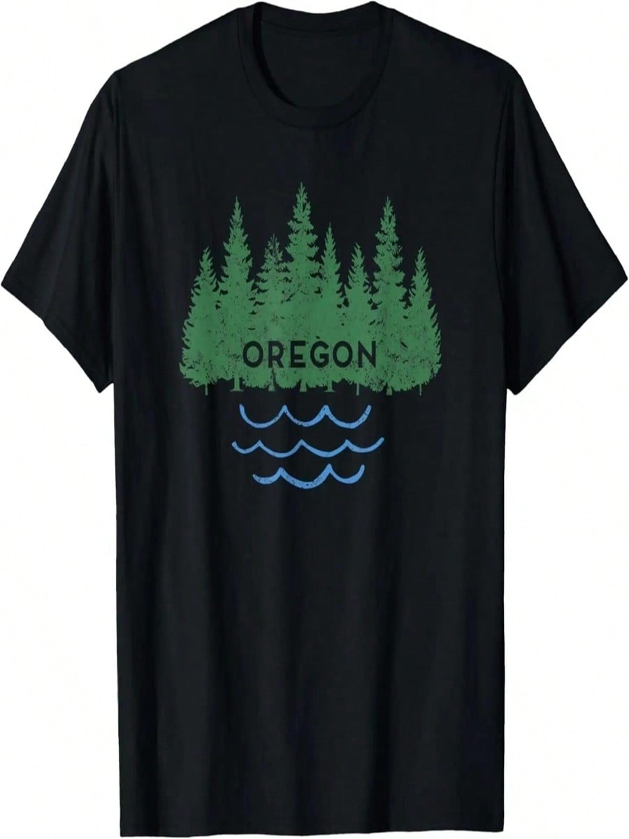 Trees Silhouette Nature Outdoorsy Men Women Kids T-Shirt S разноцветный