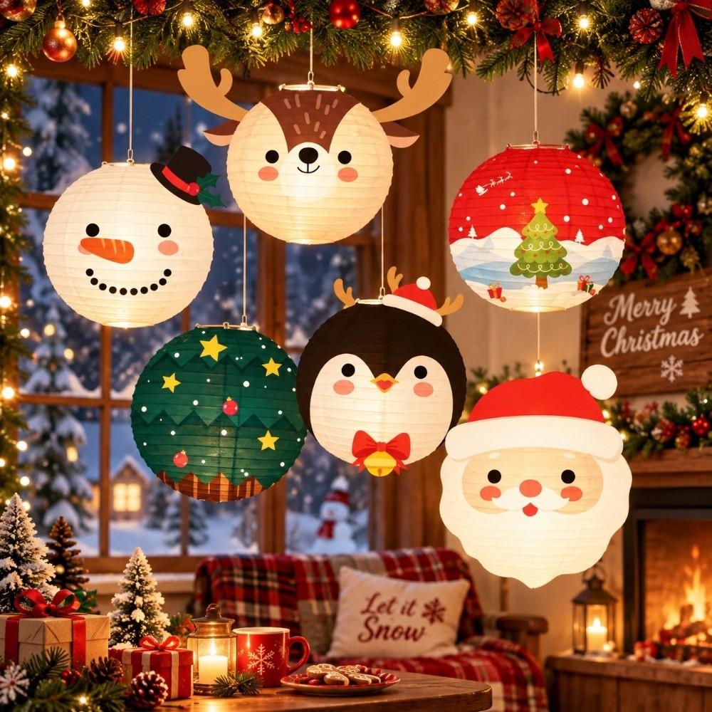 Xmas Decoration Christmas Paper Lantern DIY Festival Lanterns Folding Lantern Ball Party Supplies