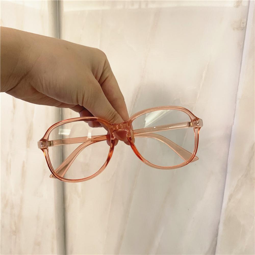Retro Square Glasses woman Ultra-light Transparent Frame Eyewear Anti-blue Light Flat Glasses Popular Decoration Eyeglasses
