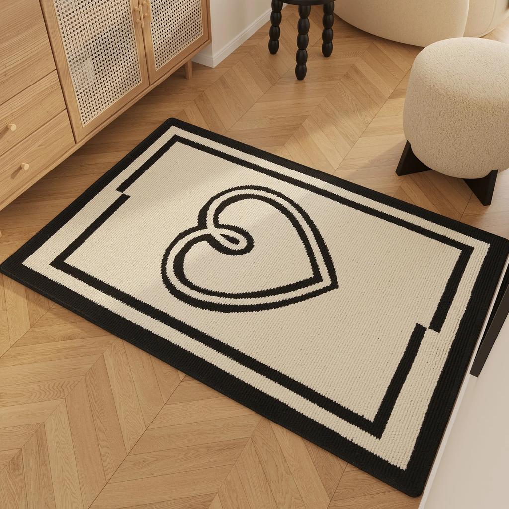 Entrance Carpet Anti-slip Waterproof Wear-resistant Floor Mat Retro Geometric Lines Rug Living Room Home Decoration Door Mats