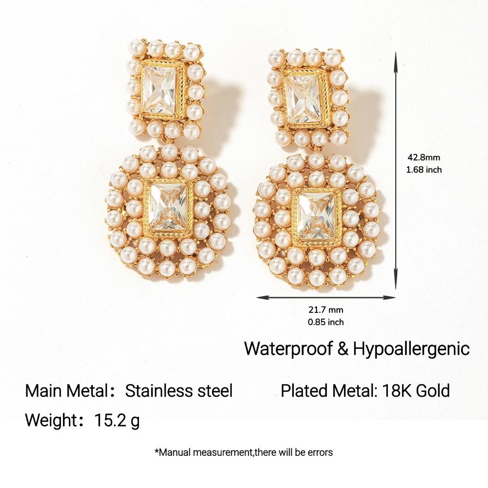 Yingtai Retro Geometric 18k Gold-Plated Stainless Steel Conch-Shaped Earrings