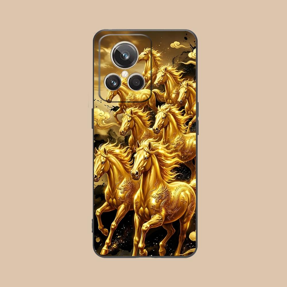 Golden Horse Year Mobile Phone Case for Realme GT 8 Neo Pro C75 73 71 C67 65 C55 53 C35 31 C20 15 Colorful Printing Cover Cover