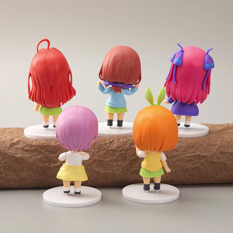 5pcs/Set Q Version Japanese Anime The Quintessential Quintuplets Action Figure PVC Material Model Dolls Toy Collect Ornaments Do