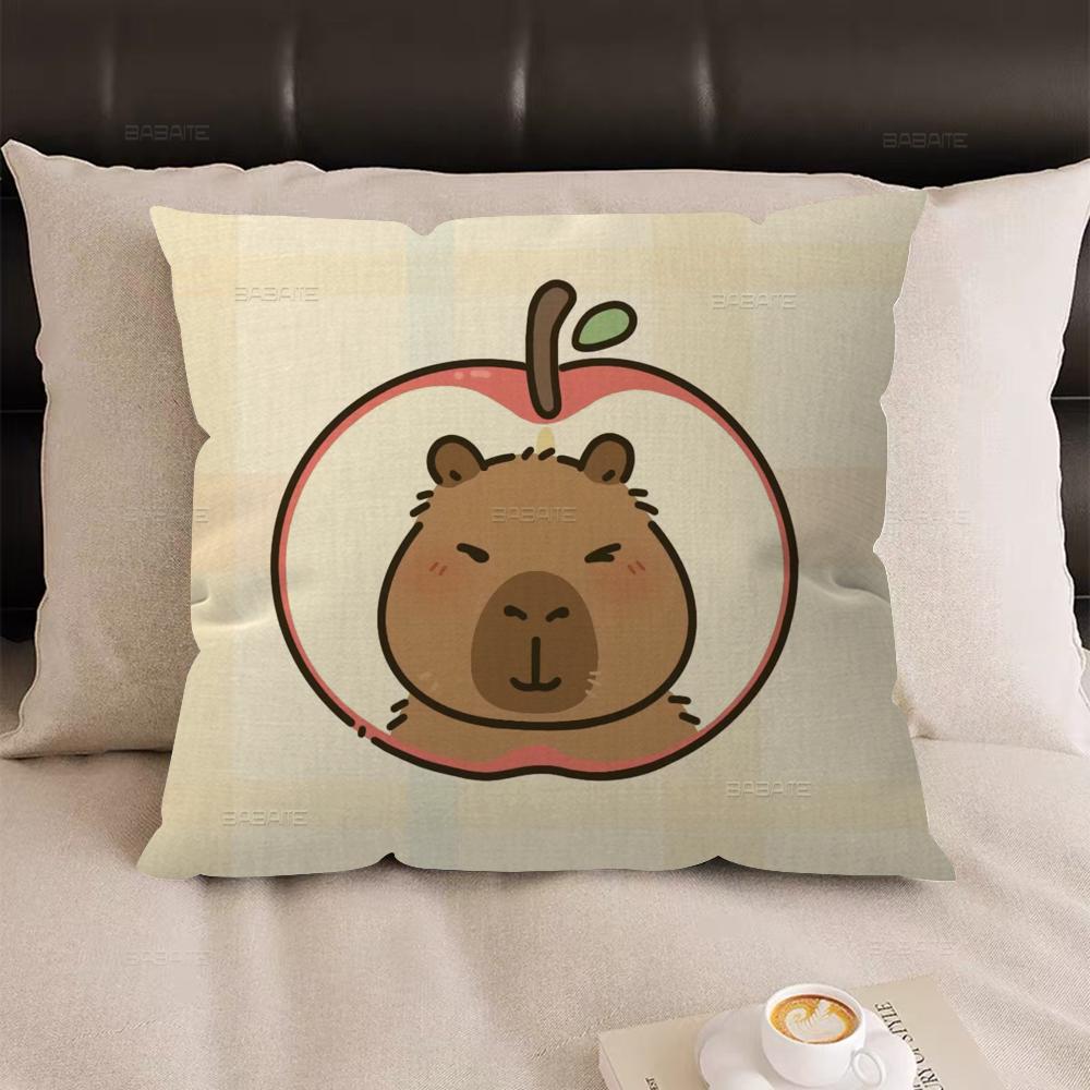 Cute Cartoon Capybara Office Cushion Pillowcase Car Cushion Cover45X45CM Lumbar Pillowcase Sofa Pillowcover