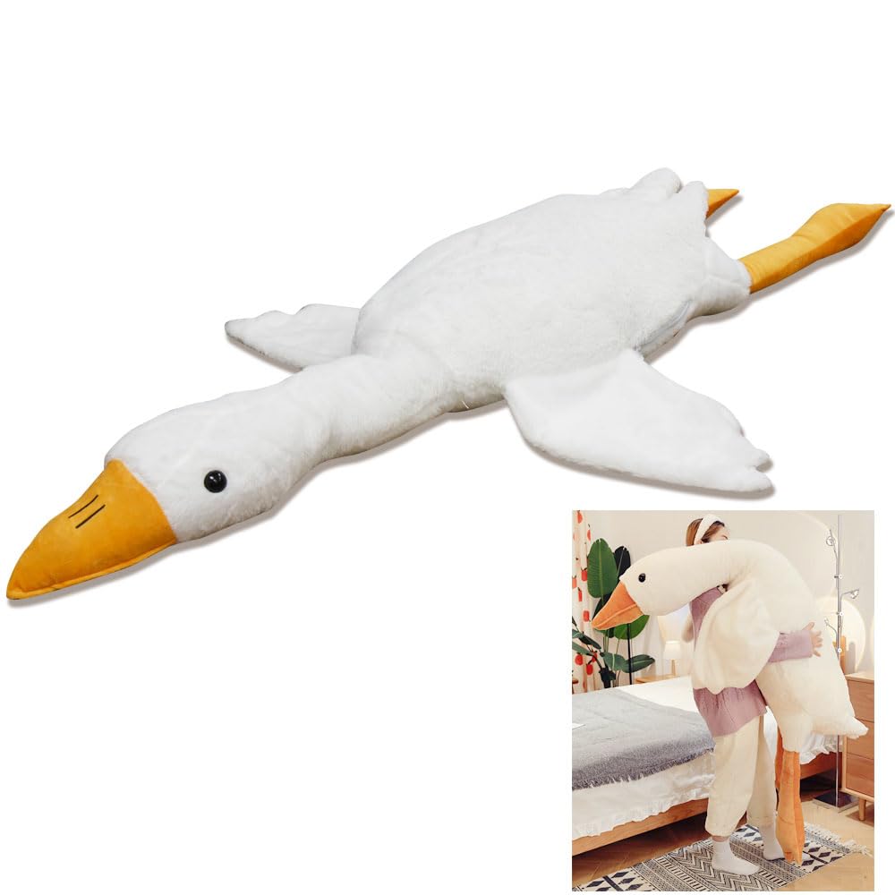 Gås Dyr Kropp Myk Plysjpute, Ca. 160cm, Pute, Leke, Gave, Vakuumpakket