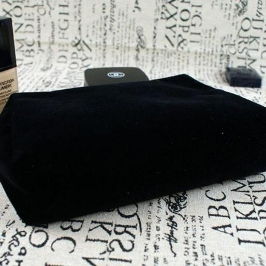 Large Capacity Youth Makeup Travel Clutch - Black Embroidered Handbag Pouch