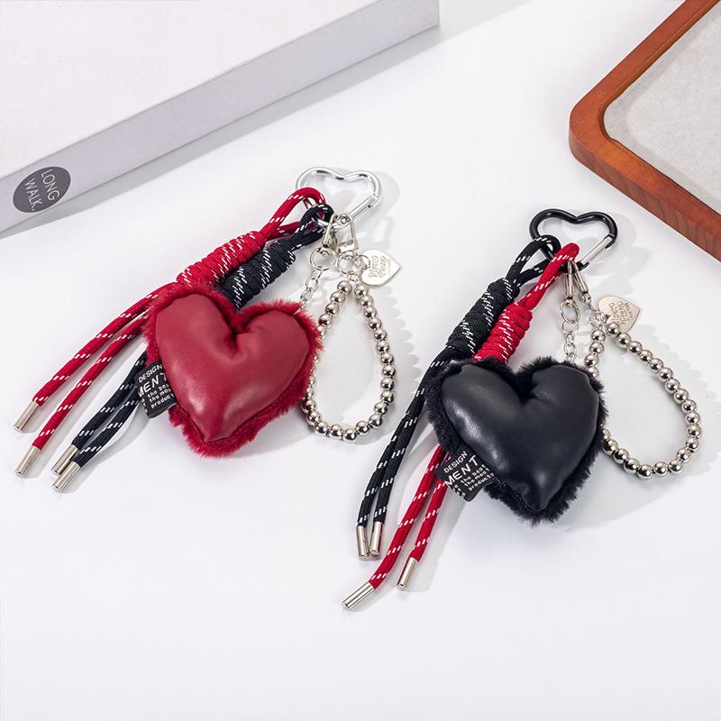 Plush Heart Shape Mini Backpack Hanging Handbag Pendant Bag Pendant Bags Accessories KTB