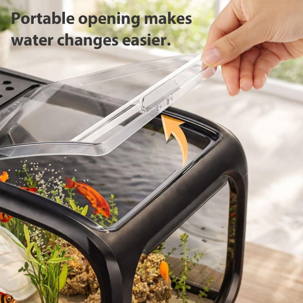 Transparent Aquarium Kit Compact Desktop Aquarium Multifunctional Ecological Cycle System  Desktop