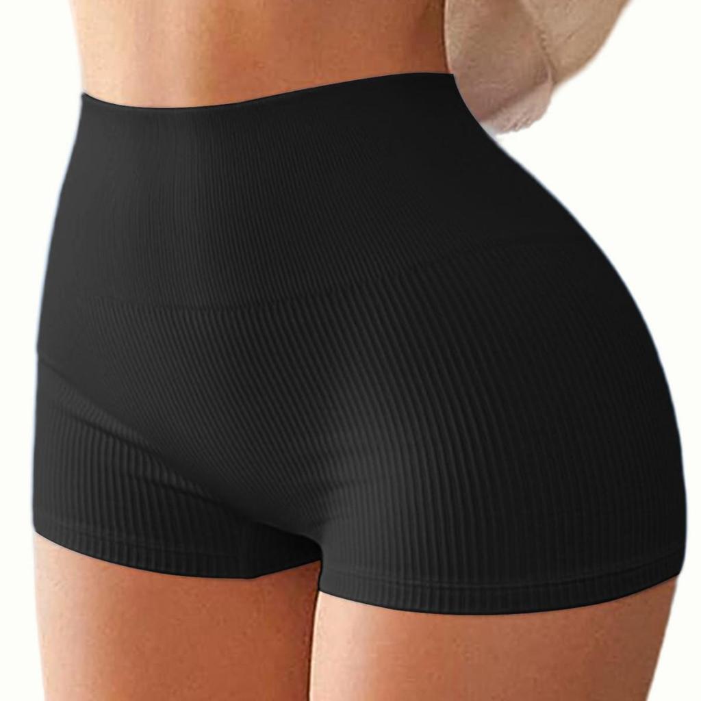 Damen High Waist Europäische und Amerikanische Bauchkontrolle Yoga Shorts