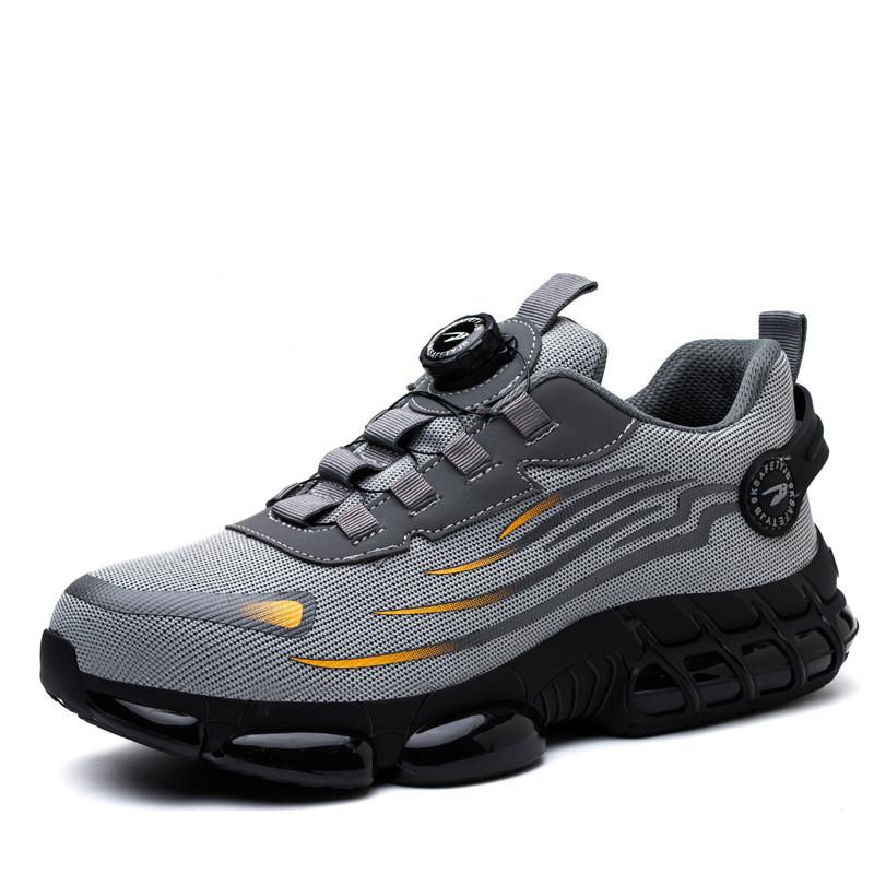Fashion Rotating Button New Safety Shoes Men Anti-smash Anti-puncture Work Shoes Fashion Men Sport Shoes Security Protective Boots Men