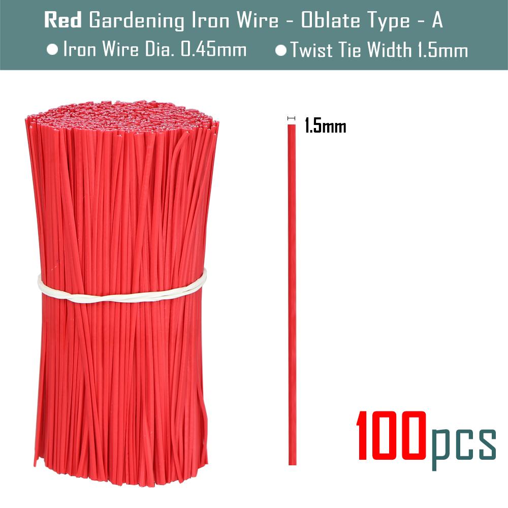 

100PCS Oblate Gardening Cable Ties Reusable Iron Wire Twist Tie for Flower Plant Climbing Vines Multifunction Coated Fix Strings 8cm