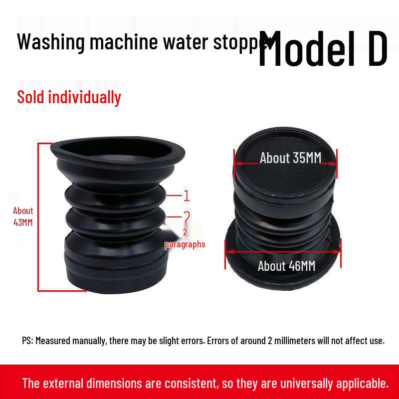 Rubber Drain Plug & Sleeve with Spring for Semi-Automatic Twin Tub Washing Machine