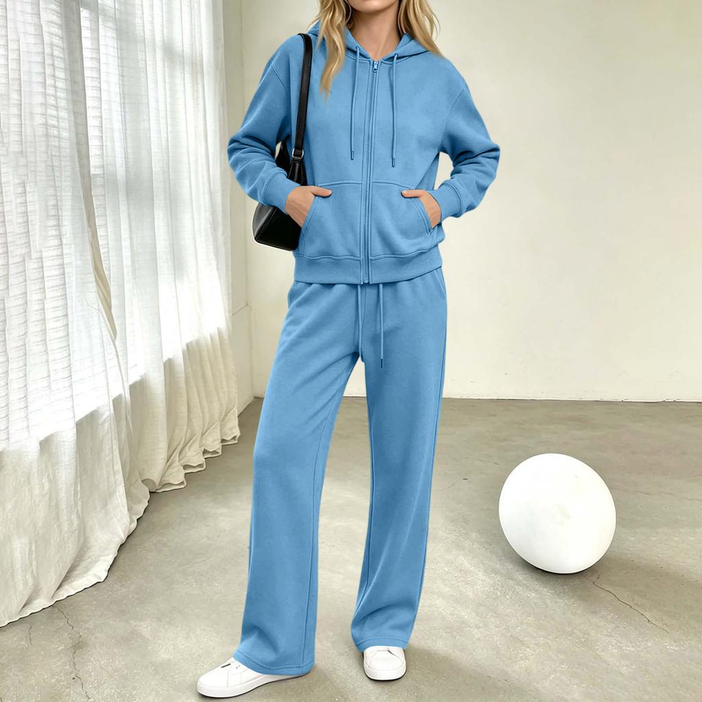 Women's Casual Hoodie Sweatpants 2 Piece Set with and Pockets Athletic Tracksuit
