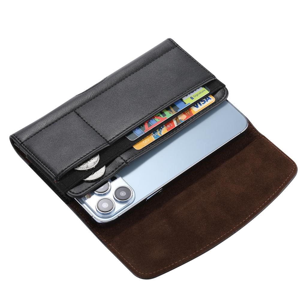 Universal Leather Phone Holster Belt Case Mobile Phone Bag For iPhone 14 13 Samsung Huawei Xiaomi Men Waist Bag Pouch