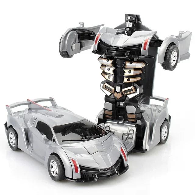 Mini 2 In 1 Car Toys One-key Deformation Car Toys Automatic Transformation Robot Model Car Diecasts Toy Boys Gifts Children Toy