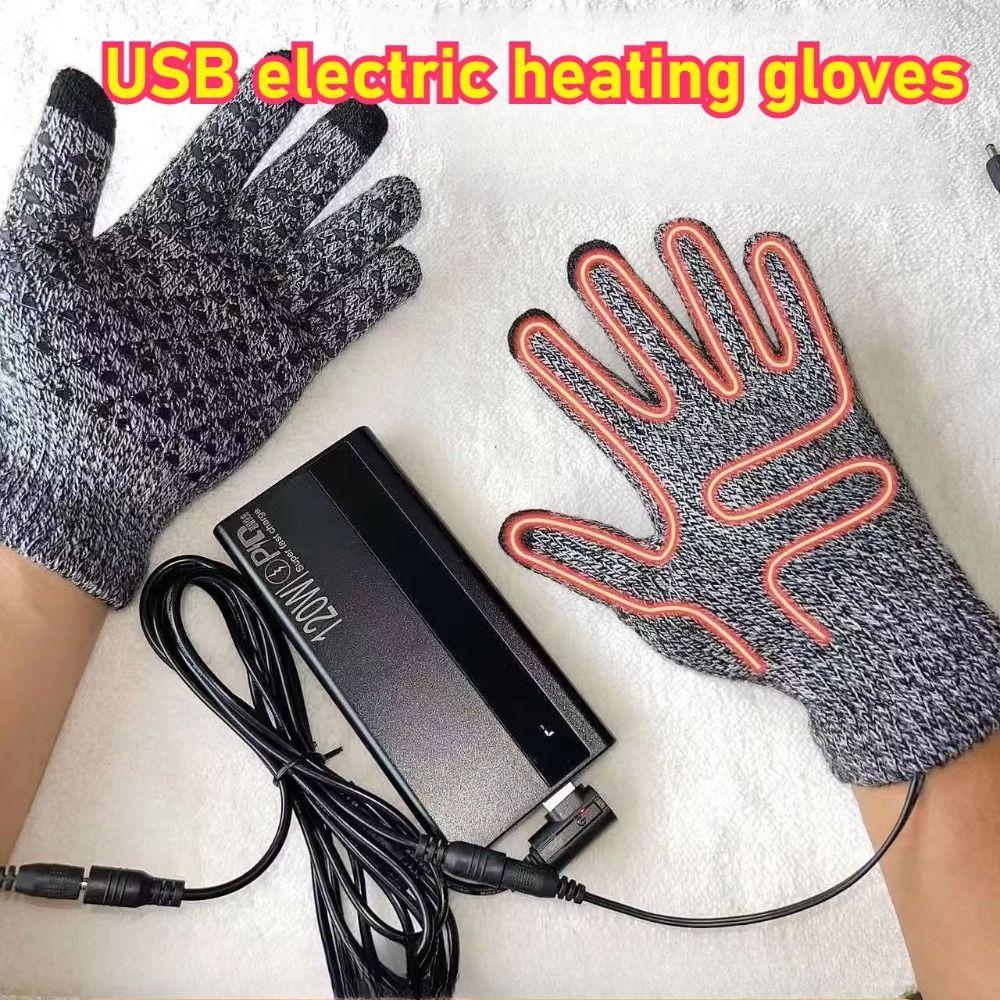 Durable Thickened USB Heated Gloves Touchscreen Adjustable Electric Heating Gloves Non-Slip Reusable Touchscreen Gloves Winter
