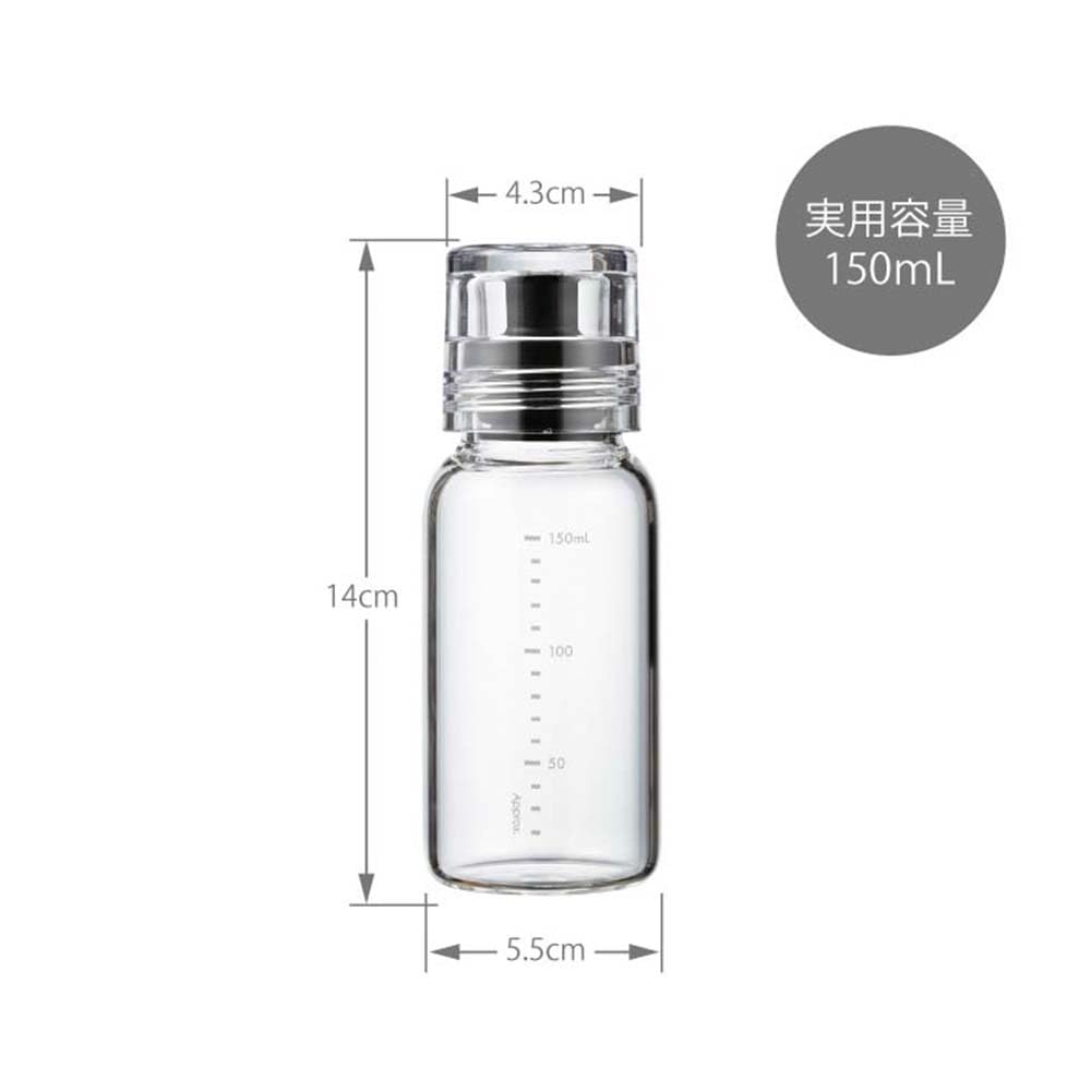 HARIO Slim Dressing Bottle, 150ml, Boiling Water Safe, Black, DBSN-150-B