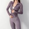 Women's Long Sleeve Fitness Jacket - Autumn/Winter Yoga & Running Outerwear with Lapel Zipper