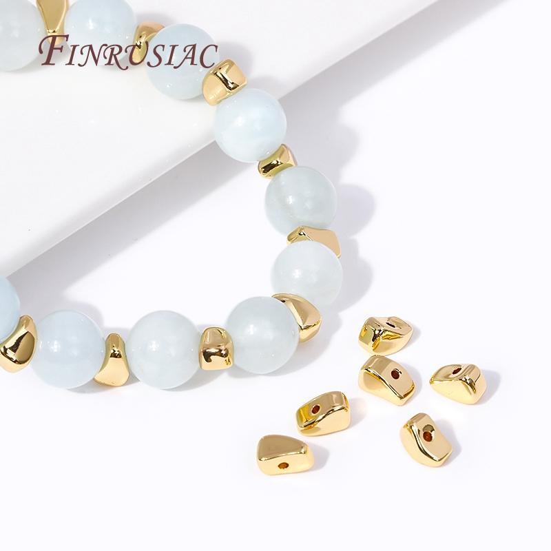18K Gold Plated Brass Metal Separator Beads,Spacer Beads For Jewelry Making,Handmade Bead DIY Necklace Bracelet Accessories