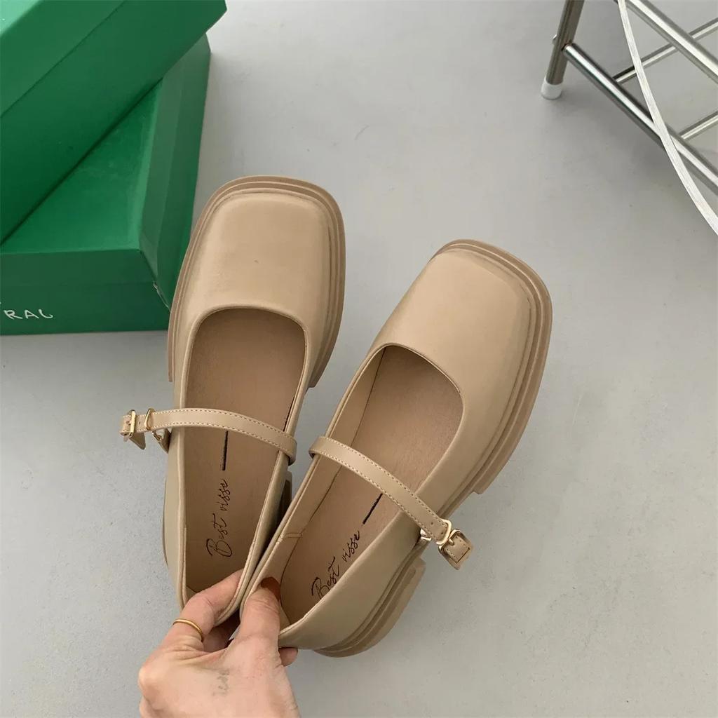 Soft Soles Women Shoe Comfortable Japanese Thick Soled Leather Shoes Women Spring Autumn New  British Style Shoes for Women
