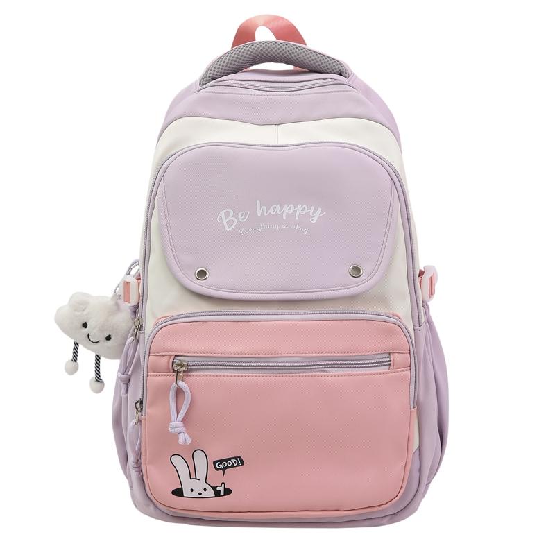 Color Block Student Schoolbag Women's Large Capacity Backpack