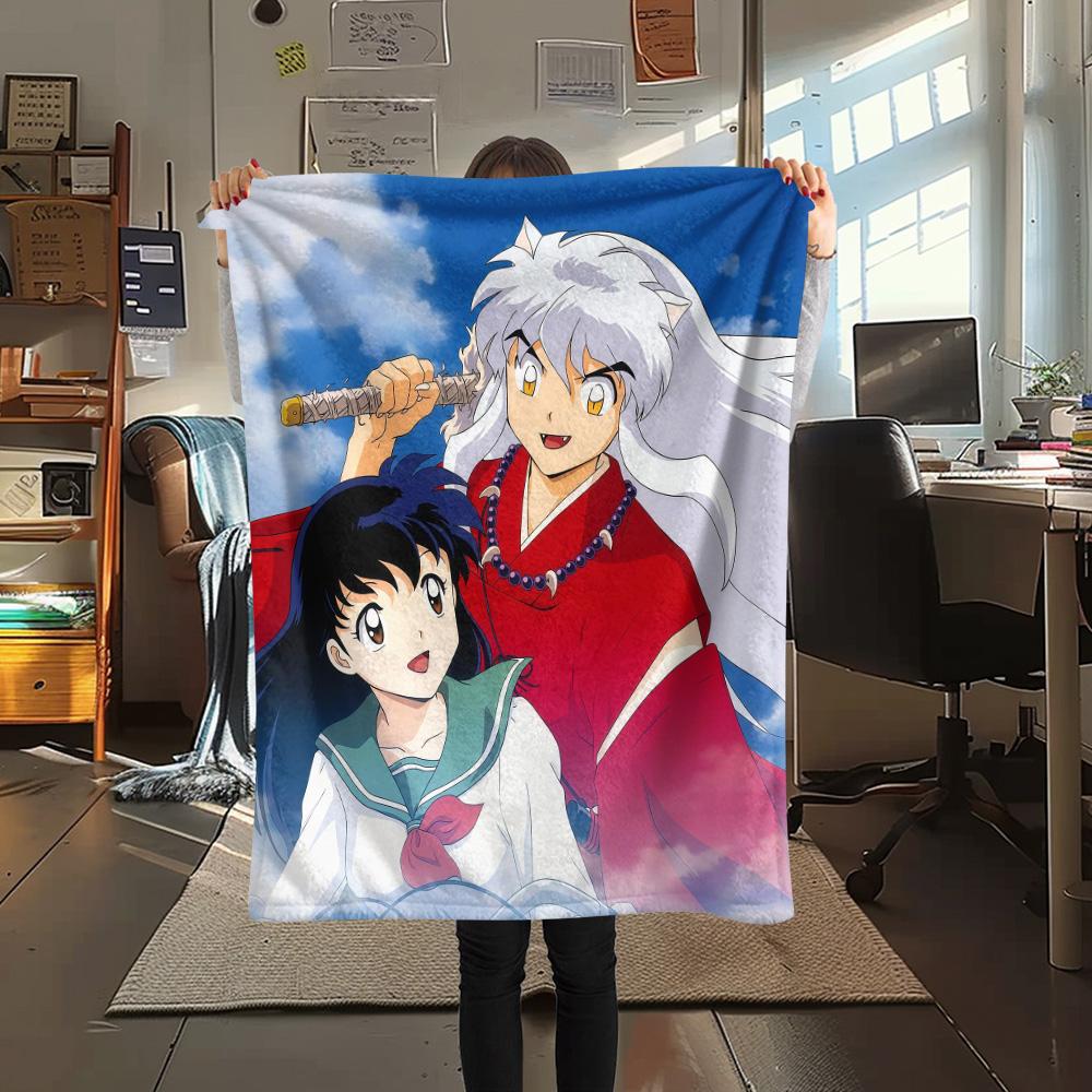 Inuyasha Flannel Blanket, High Quality Comfortable for All Seasons, Home Decor, Warmth and Comfort