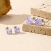 MODIAN 925 Silver Elegant Violet Rose Cut Cubic Zirconia Wedding Engagement Earrings For Women Fine Jewelry