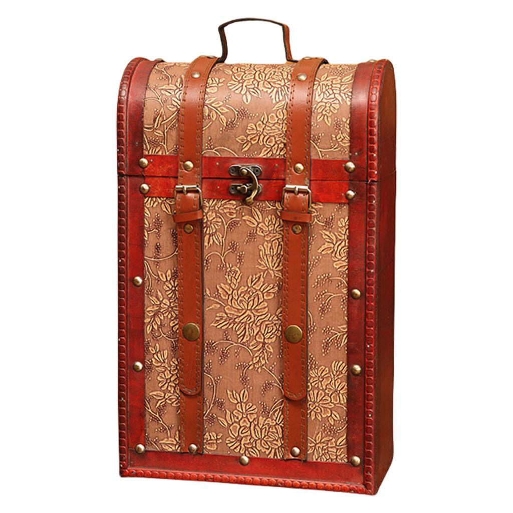 Antique Styles Sturdy Wood Wine Bottle Box for Elegant Gift Presentation and Storage in Weddings or Anniversaries