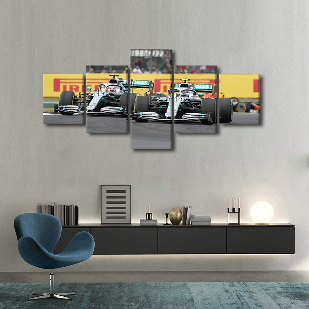 5Pcs F1 Racing Car House Sports Car Canvas Paintings Wall Poster Home Decor 5 Panel Modern 5 Pieces Pictures No Framed HD Print
