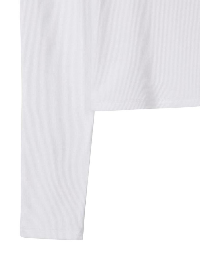 BUCKAROO Women'S Slim Fit U-Neck Long Sleeve T-Shirt White