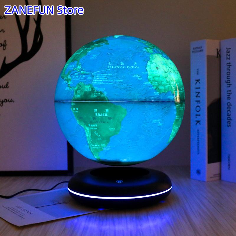 8-tums magnetiskt svävande jordglob 20 cm flytande jordglobslampa LED-ljus ABS-glob Hemma Kontor Dekoration Kreativ Julaffärsgåva