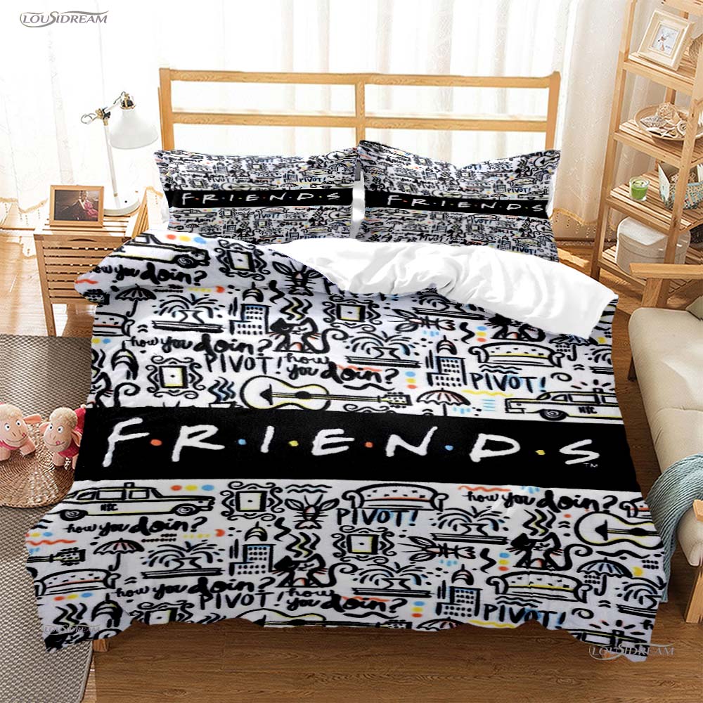 Frie Tv Funny Anime Casal All Season Duvet Cover Comforter Beding Sets Soft Quilt Cover And Pillowcases Single/Double/Queen/King