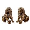 Brass Mini Chinese Lion Sculpture Souvenir Table Decoration Lovely Kung Fu Tea Pet Miniature for Side Table Collection Sturdy