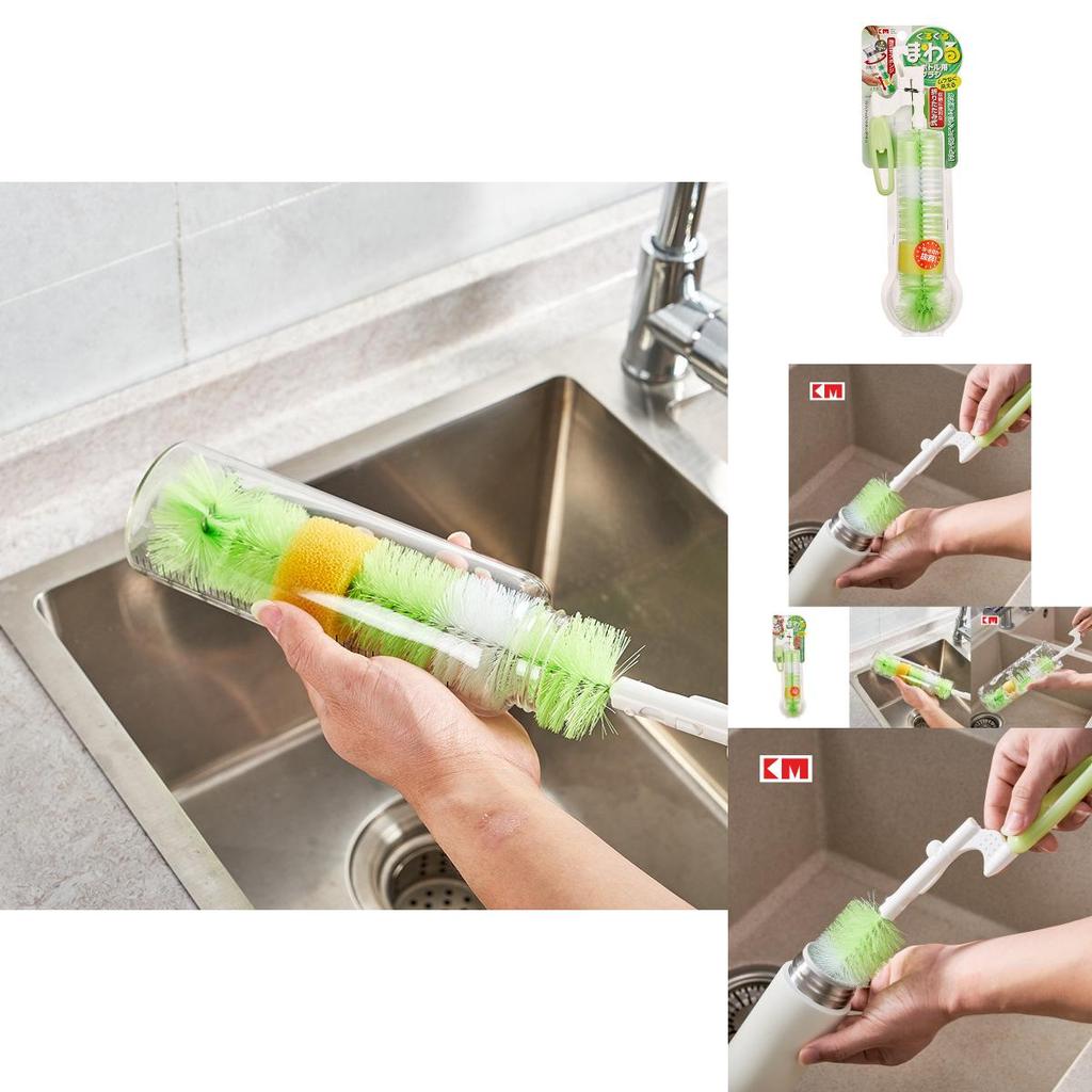 Extended Length Cup Brush For Deep Cleaning Bottles Jugs And Kitchen Utensils With Plastic Handle