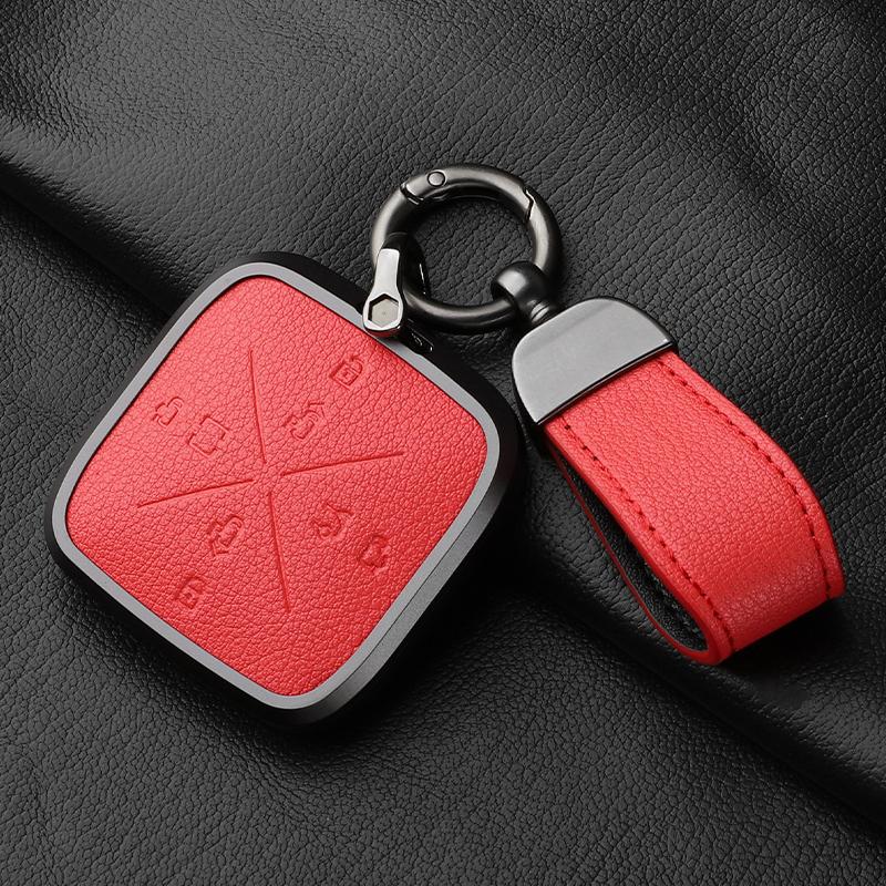 8 Button Aluminum Alloy Goatskin Car Key Case Cover For Zeekr X 001 009 2022 2023 Car Key Case Protect Fob
